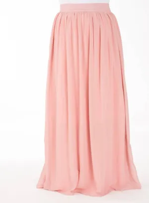 Blush basic chiffon Maxi Skirt
