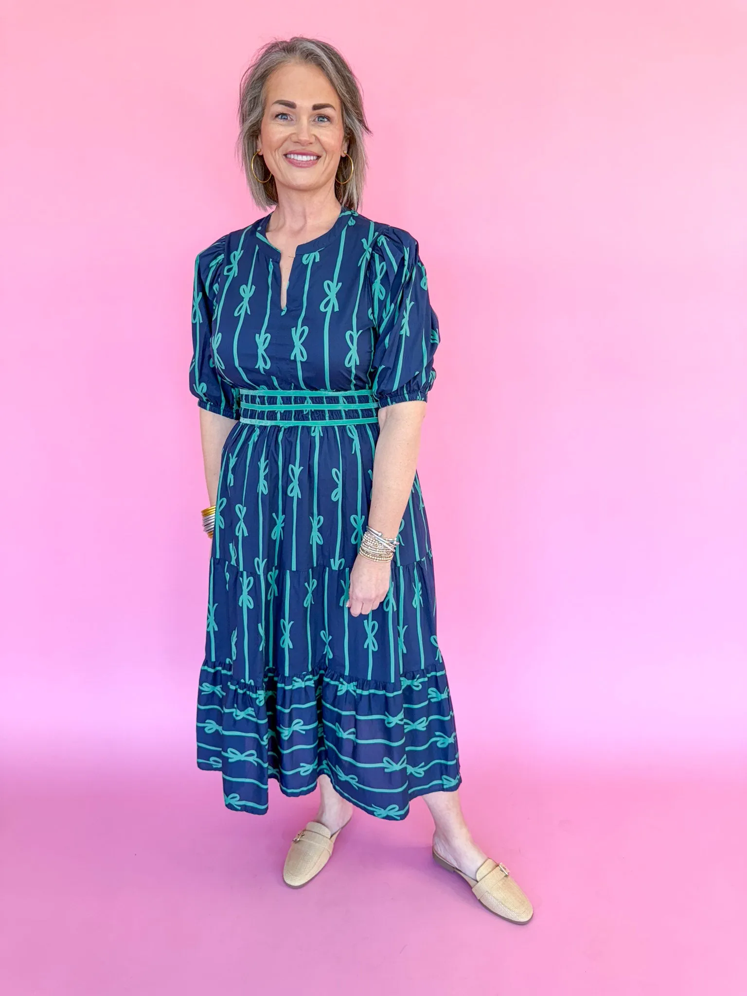 Bow & Grace Dress - Navy