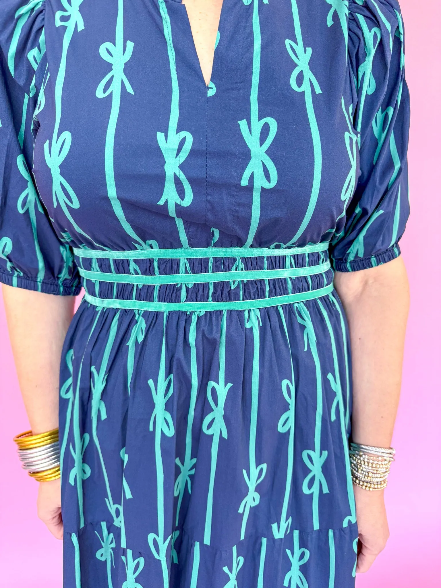 Bow & Grace Dress - Navy
