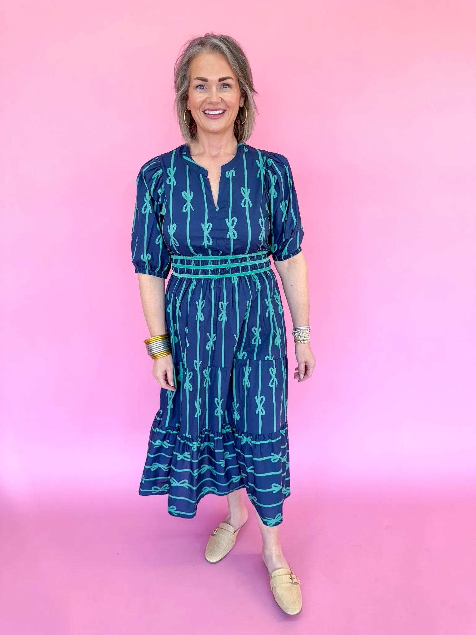 Bow & Grace Dress - Navy