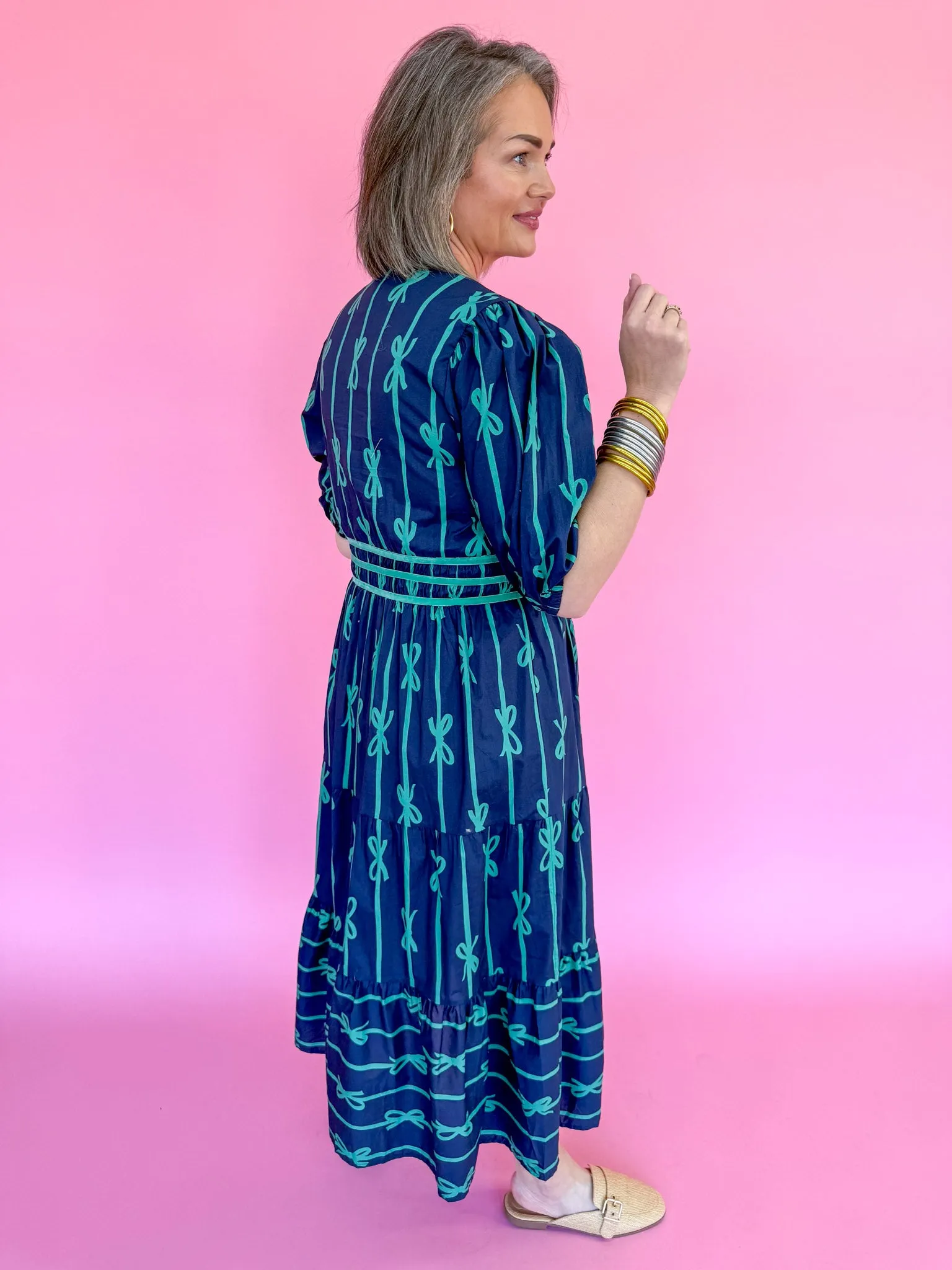 Bow & Grace Dress - Navy
