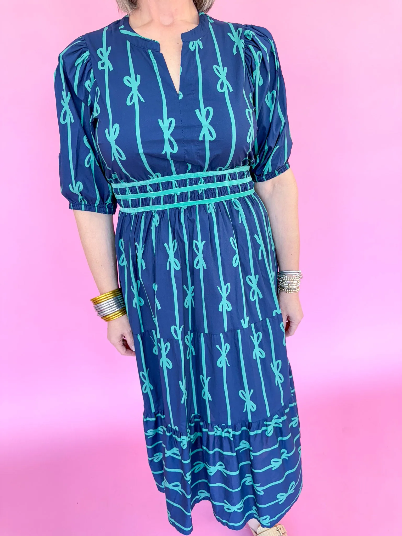Bow & Grace Dress - Navy