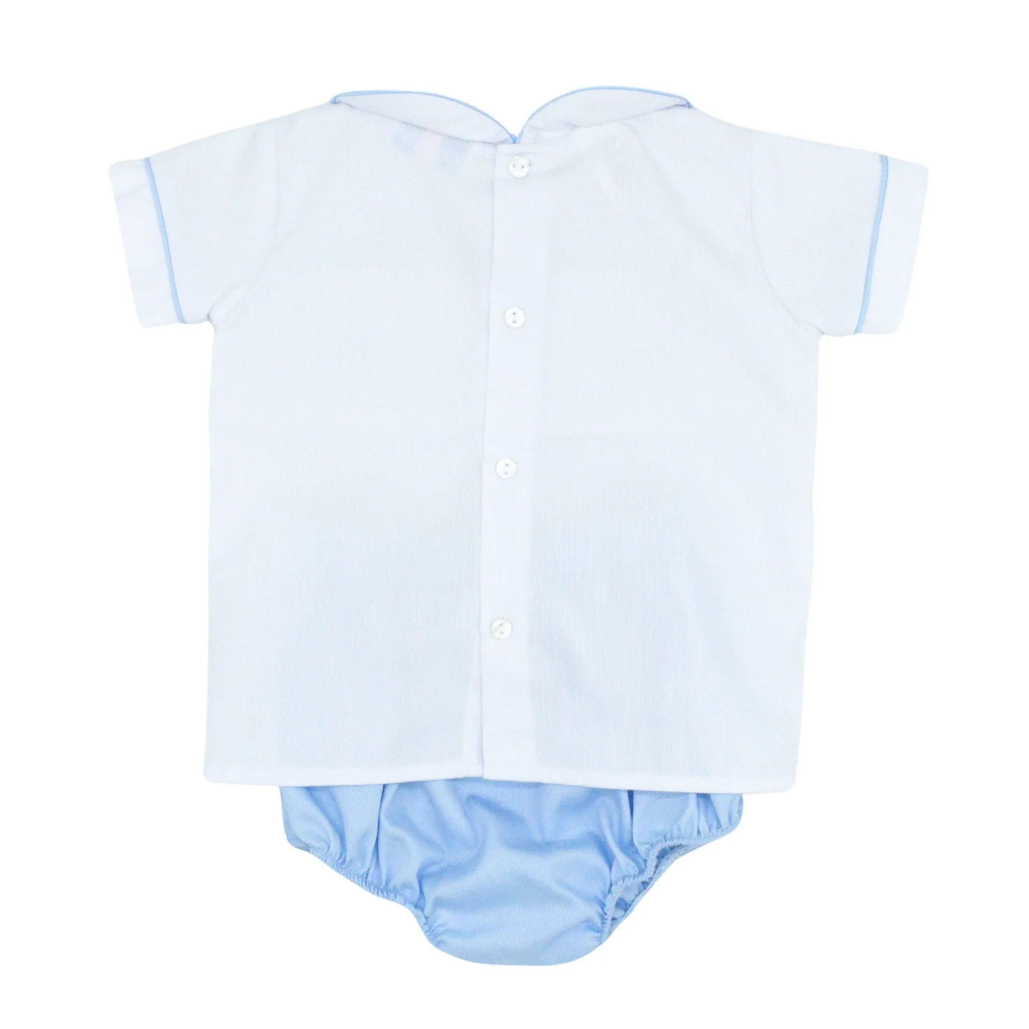 Boys Smocked Bunnies Diaper Set