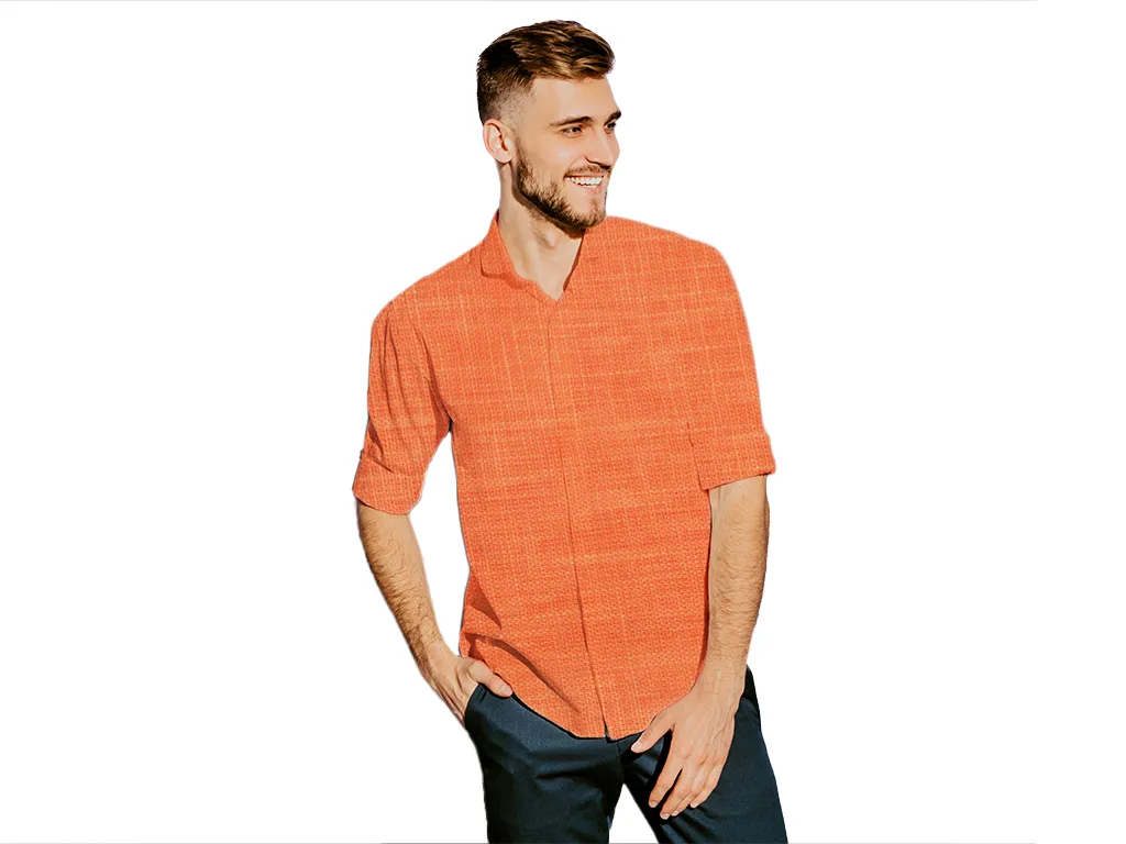 Bright Orange Premium Linen 60 Lea Fabric