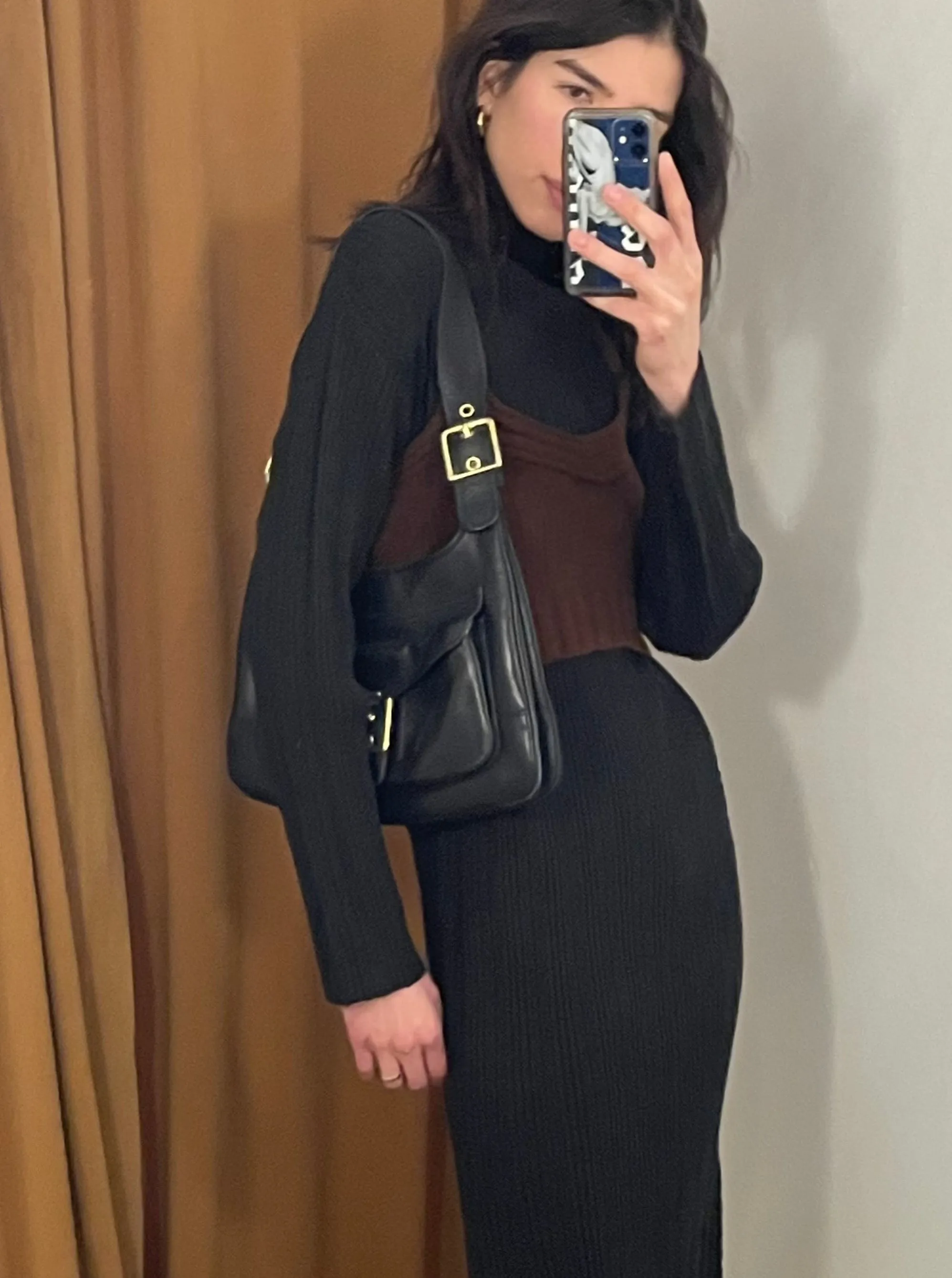 Brown Sweater Cross Back Tank