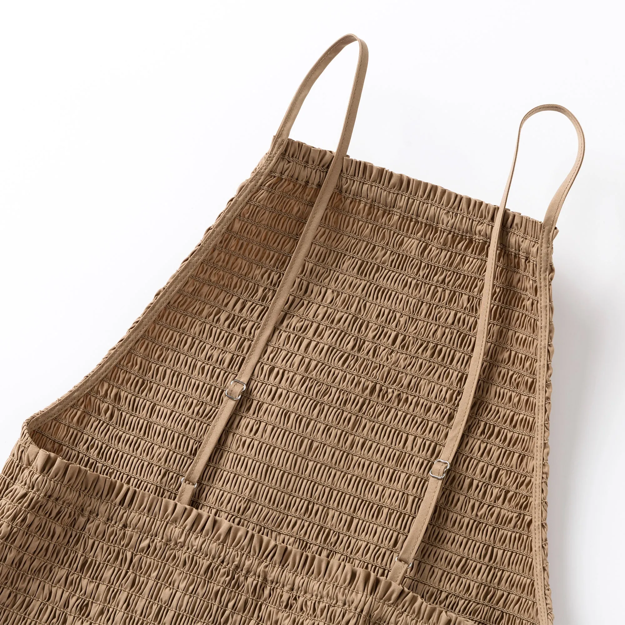 Camel Smocked Trim Camisole Top