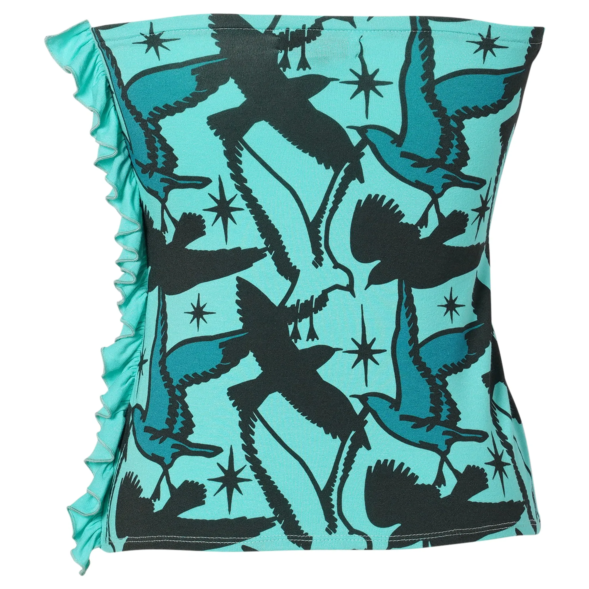 CHARLOTTE BANDEAU JERSEY / BIRD PRINT