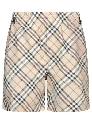 Check Beige Bermuda Shorts