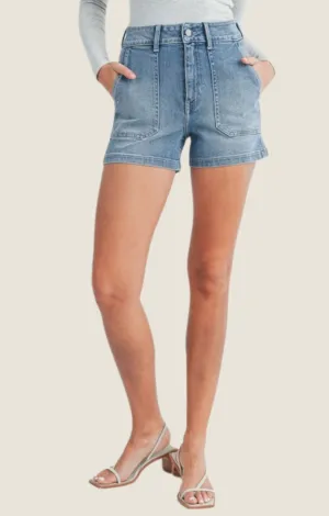 Clara Light Wash Cargo Shorts