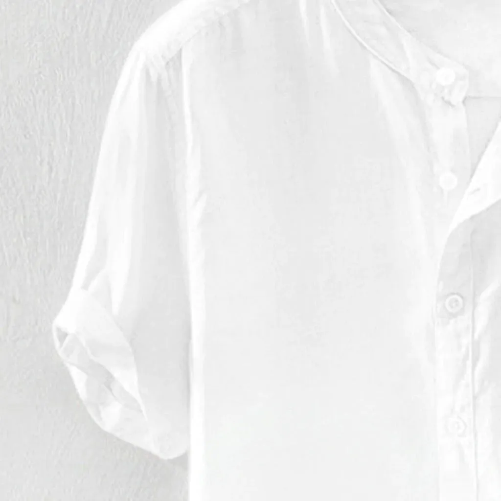 Collar Solid Cotton Shirt
