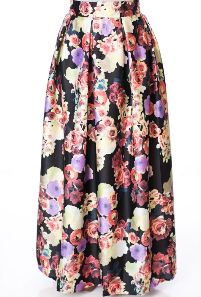 Colorful Flare Maxi Skirt