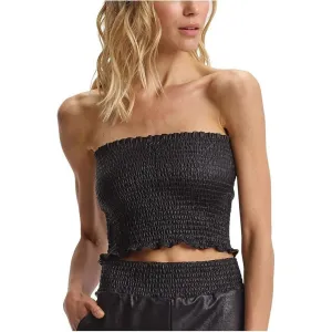 Commando Faux Leather Smocked Tube Top - Size M/L