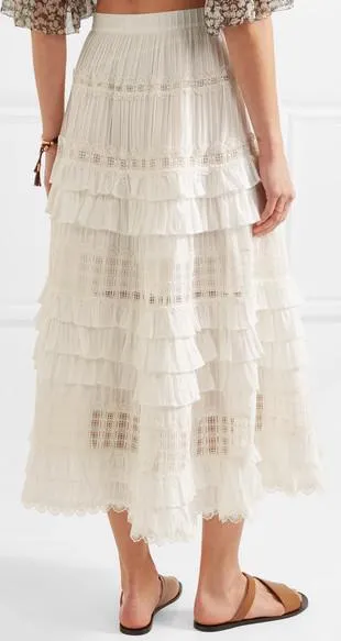 Corsair Layered Frill Skirt, White