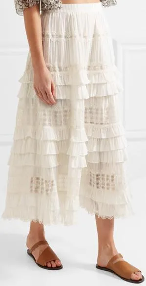 Corsair Layered Frill Skirt, White
