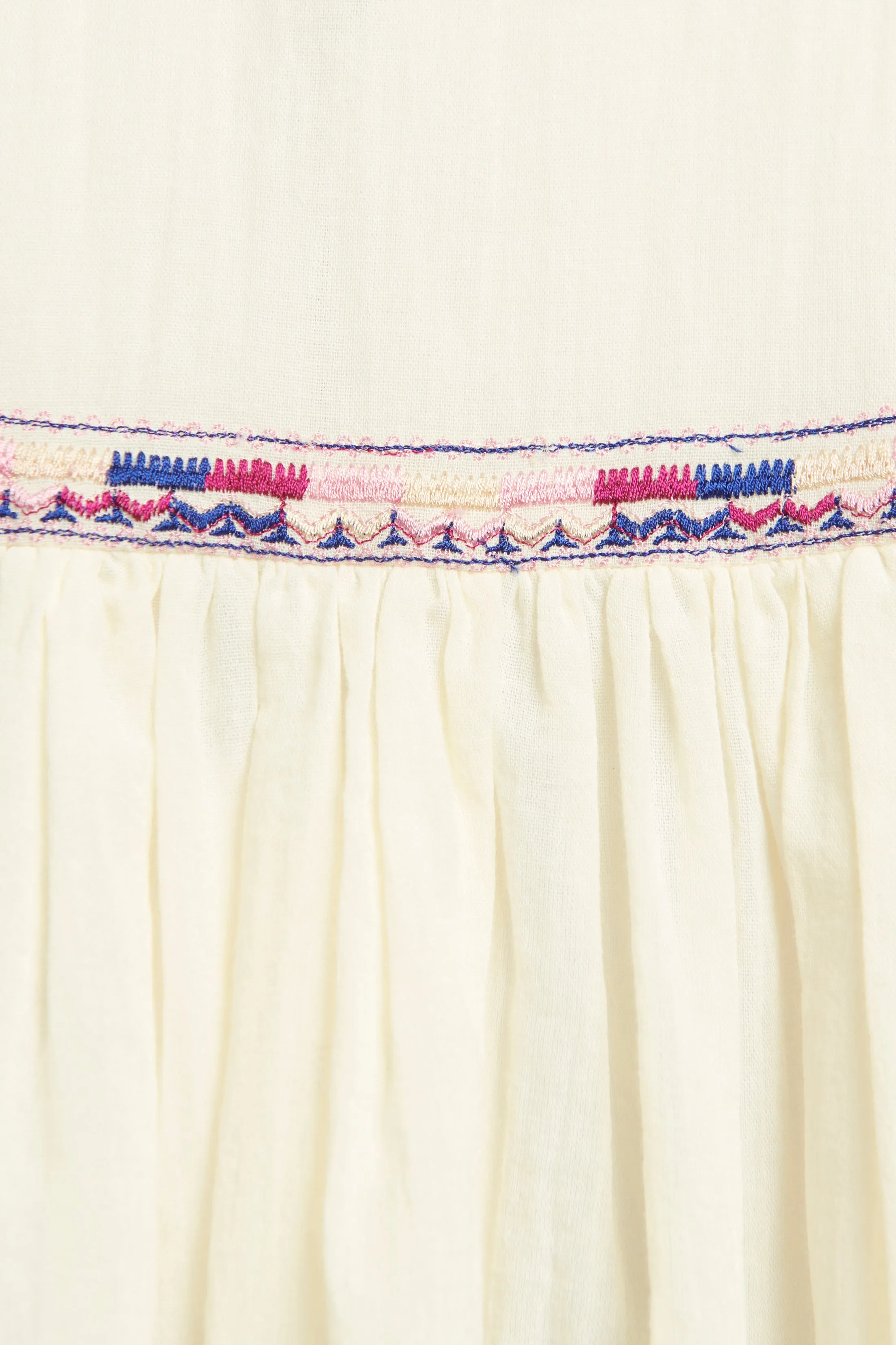Cream Round Neck Smock Preowned Top