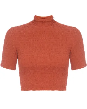 Deep Amber Smocked Dana Top