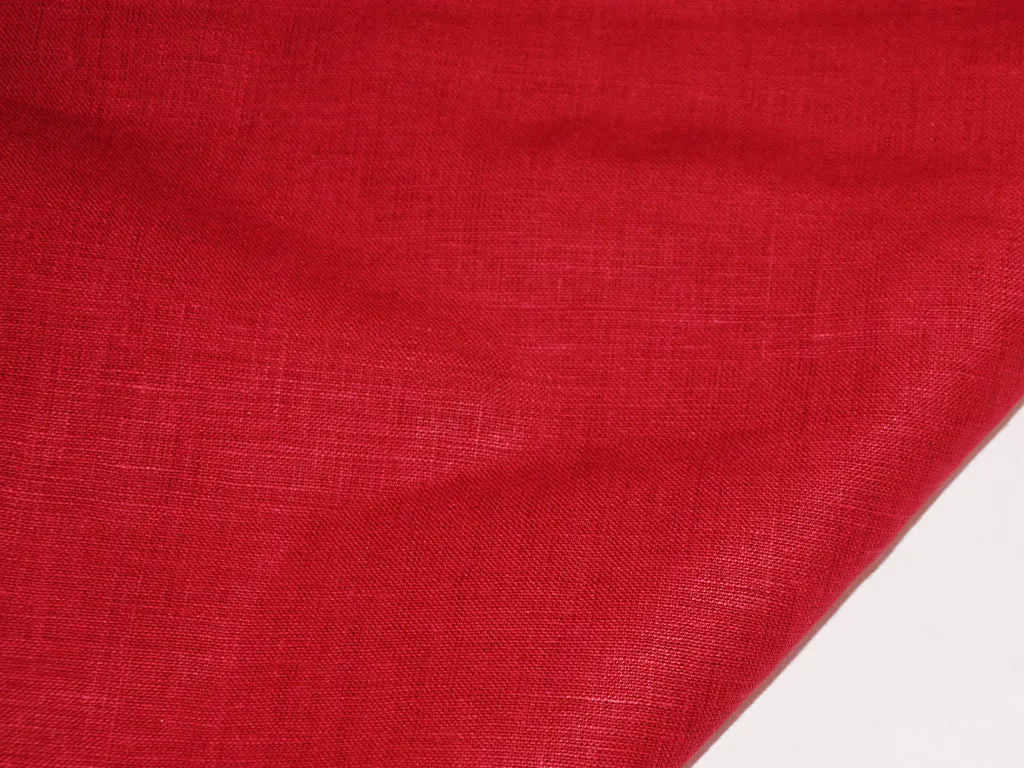 Deep Maroon Pure Linen Fabric - 60 Lea