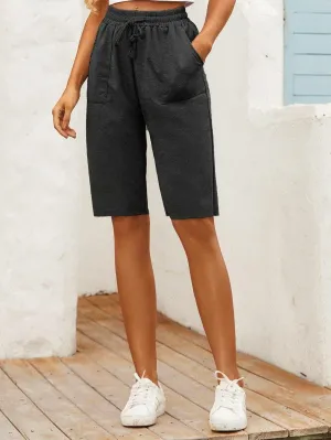 Drawstring Waist Bermuda Shorts