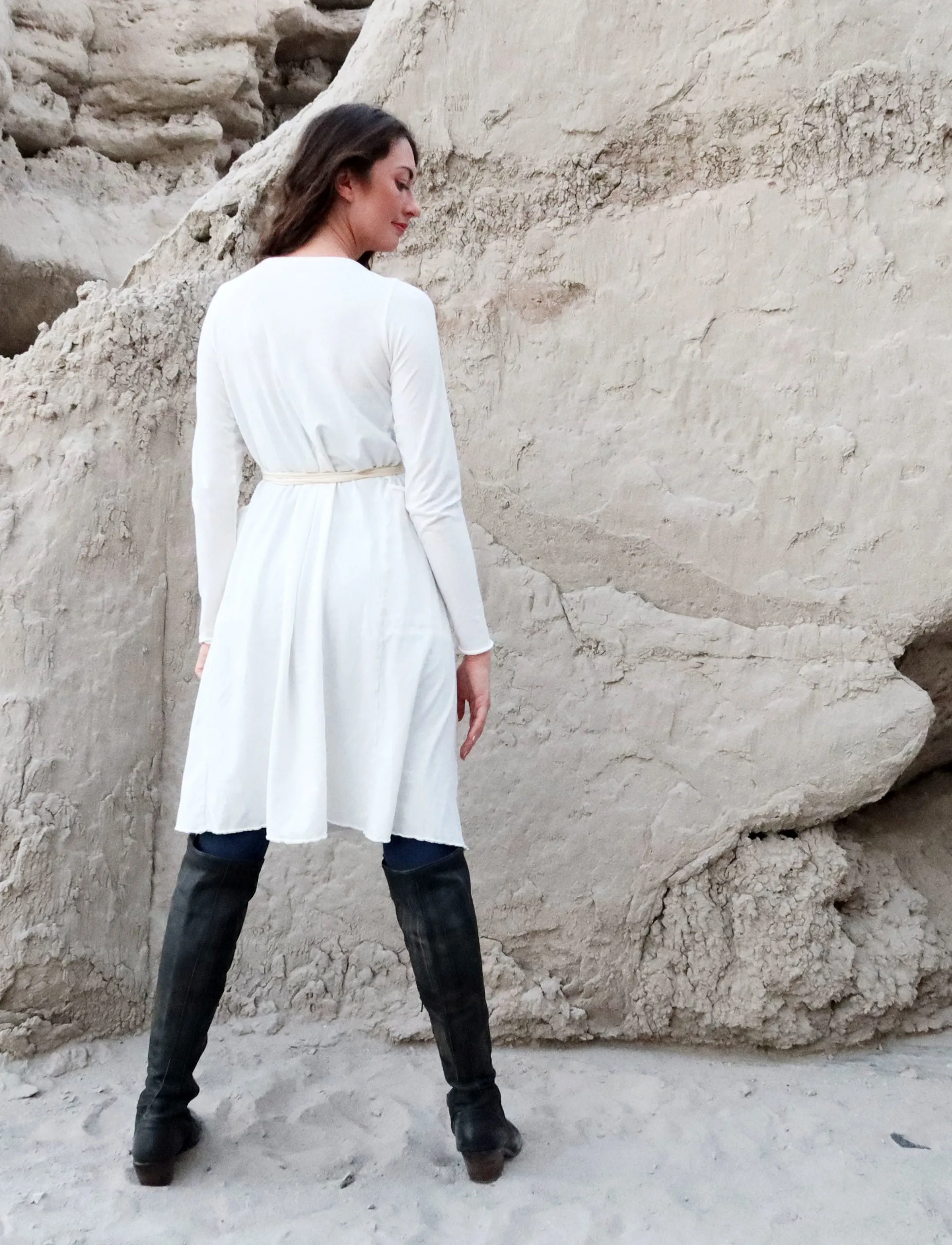 Drawstring Wrap Perfect Pockets Short Dress