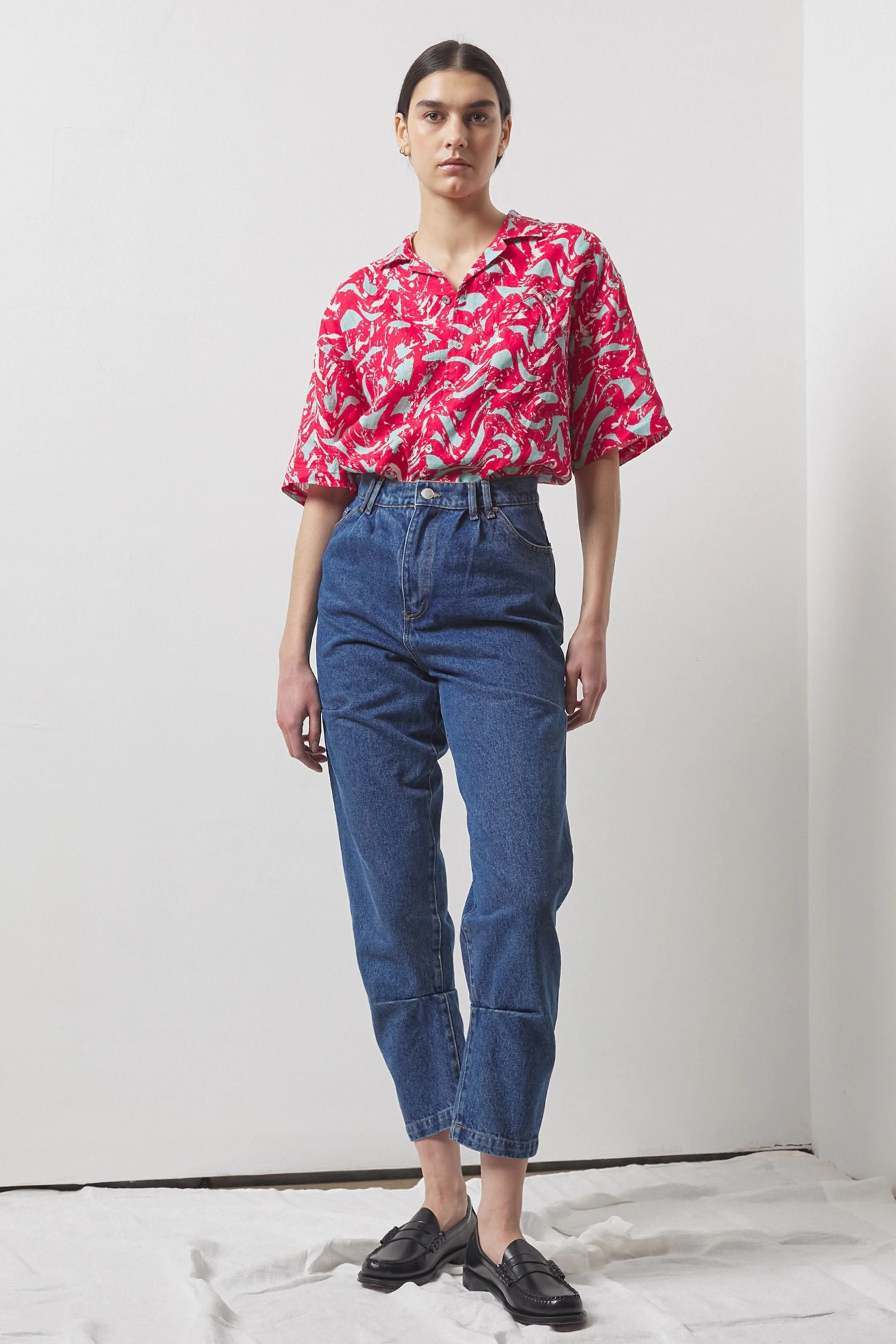 Edona Red Printed Shirt