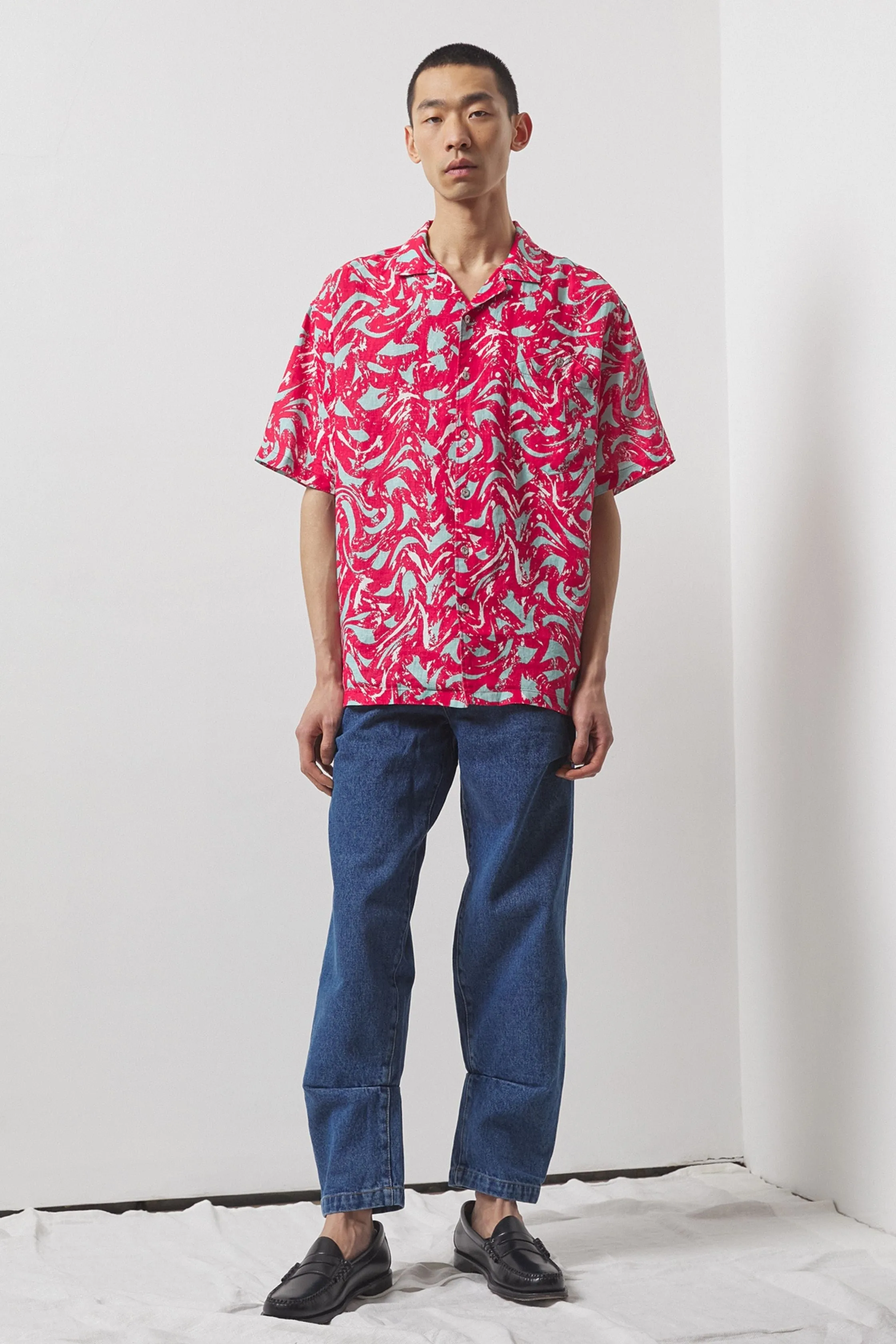 Edona Red Printed Shirt