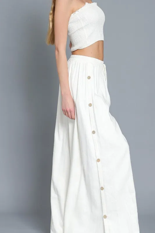Elastic Smocked Material Tube Top