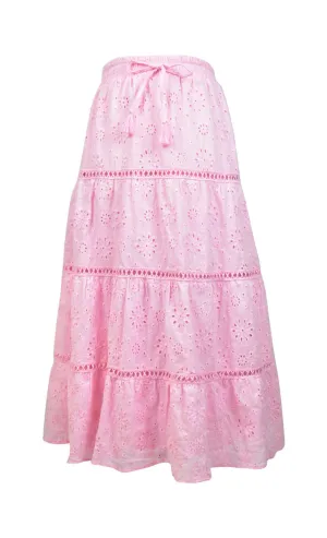 *Embroidered Eyelet Maxi Skirt*