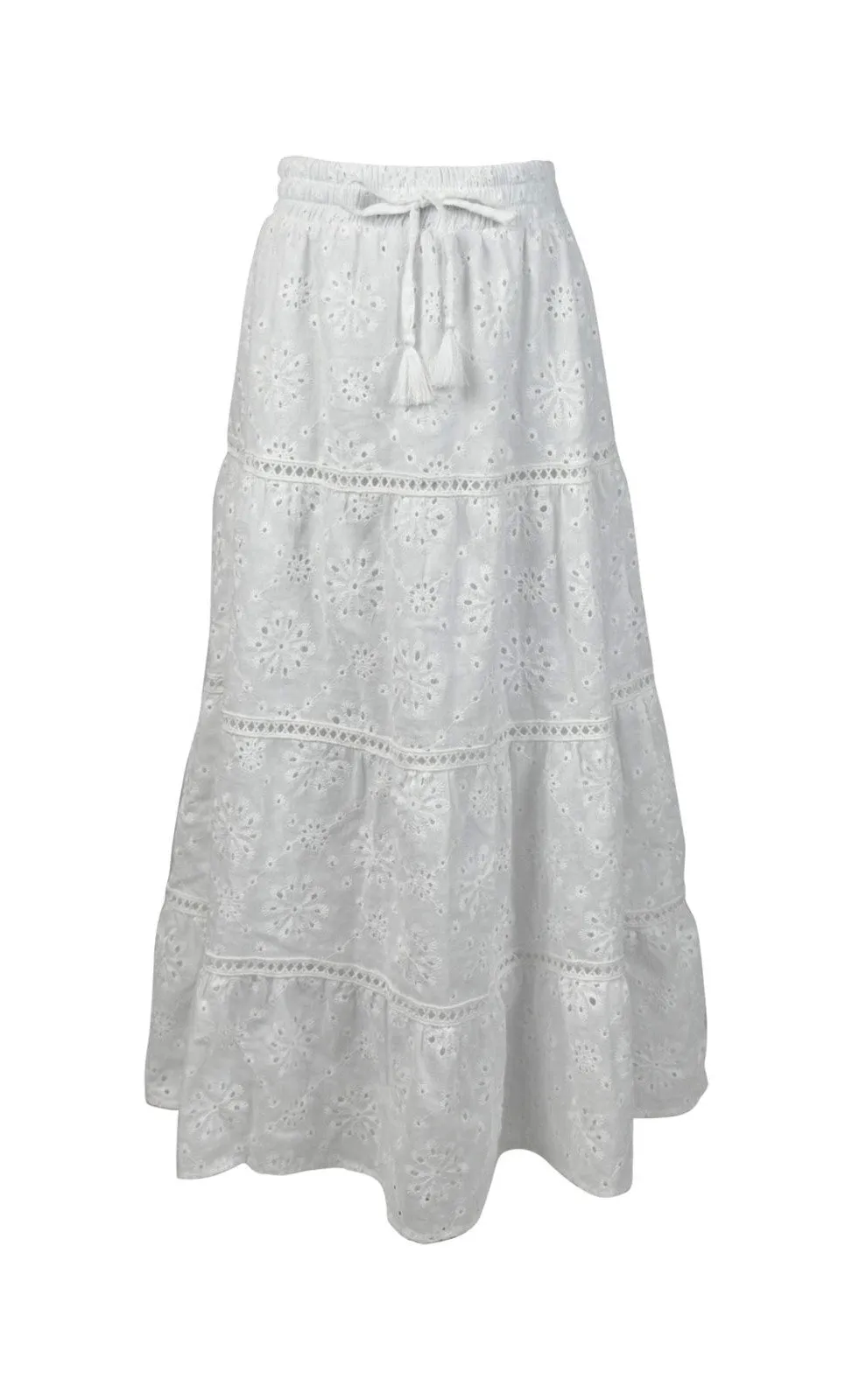 *Embroidered Eyelet Maxi Skirt*