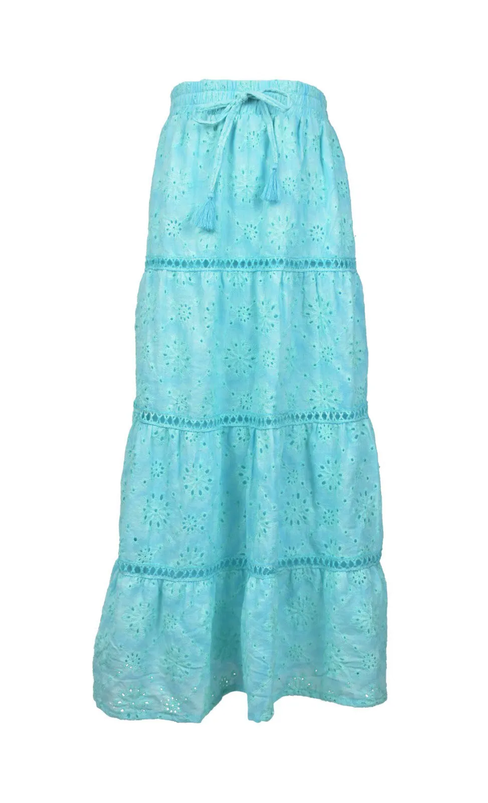 *Embroidered Eyelet Maxi Skirt*