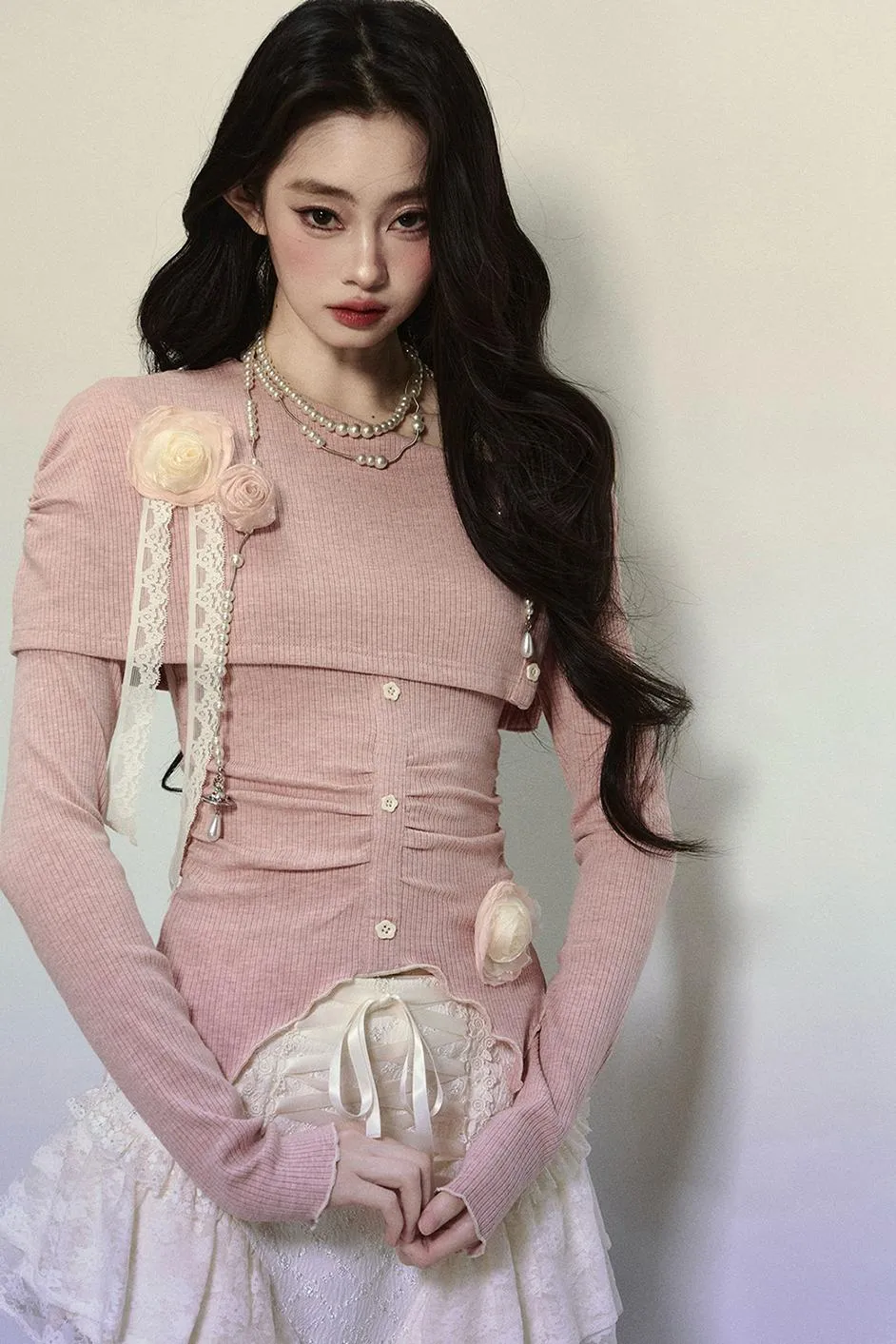 Embroidered Off-Shoulder Knit Top