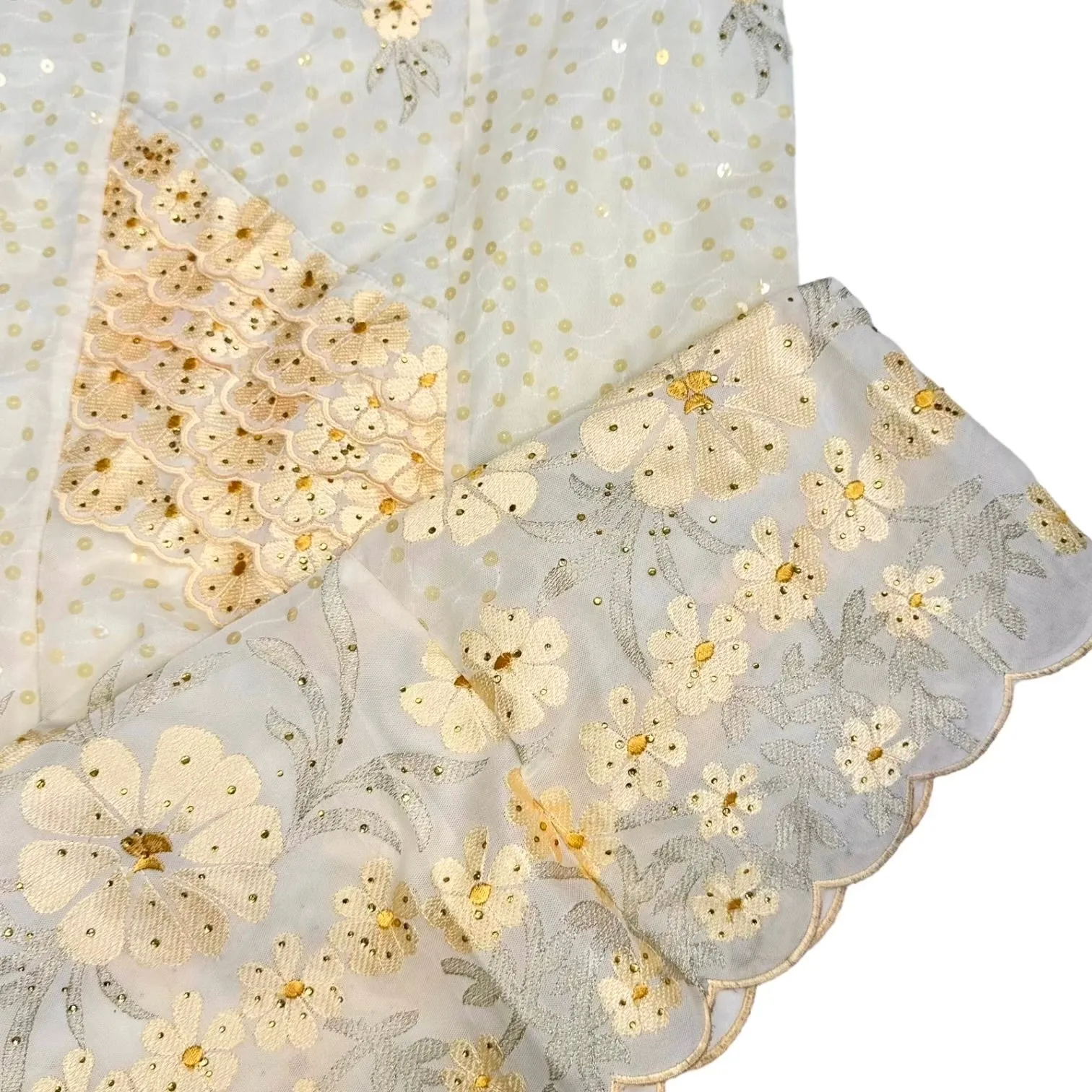 Embroidered Sequin Maxi Skirt (S/M)