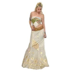 Embroidered Sequin Maxi Skirt (S/M)