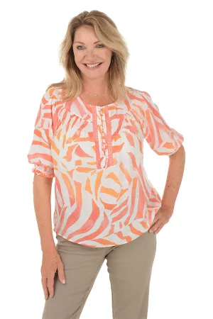 Firelight Smocked Cuff Blouse