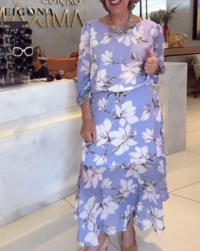 Floral print loose dress