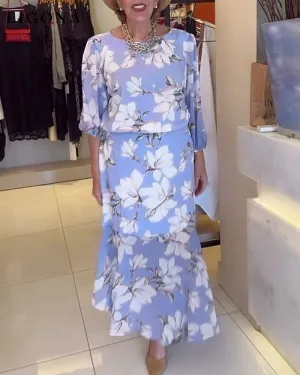 Floral print loose dress