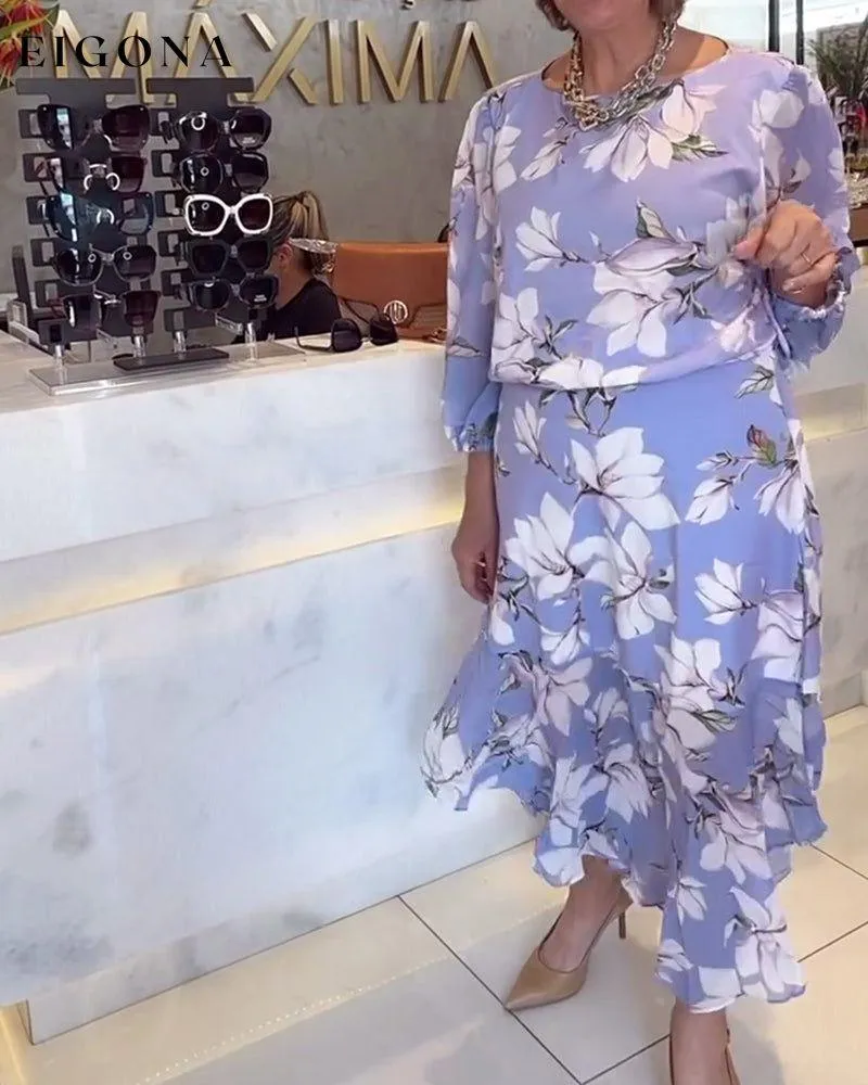 Floral print loose dress