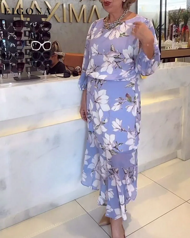 Floral print loose dress