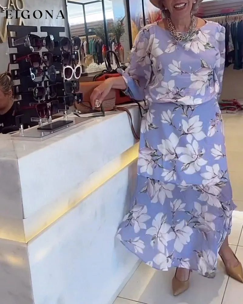 Floral print loose dress