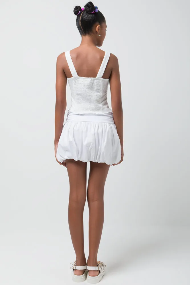 Front Tie Top White