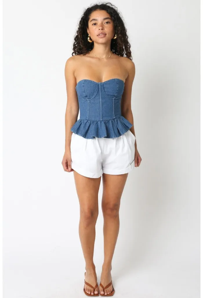 Garden Party Corset Top-Denim