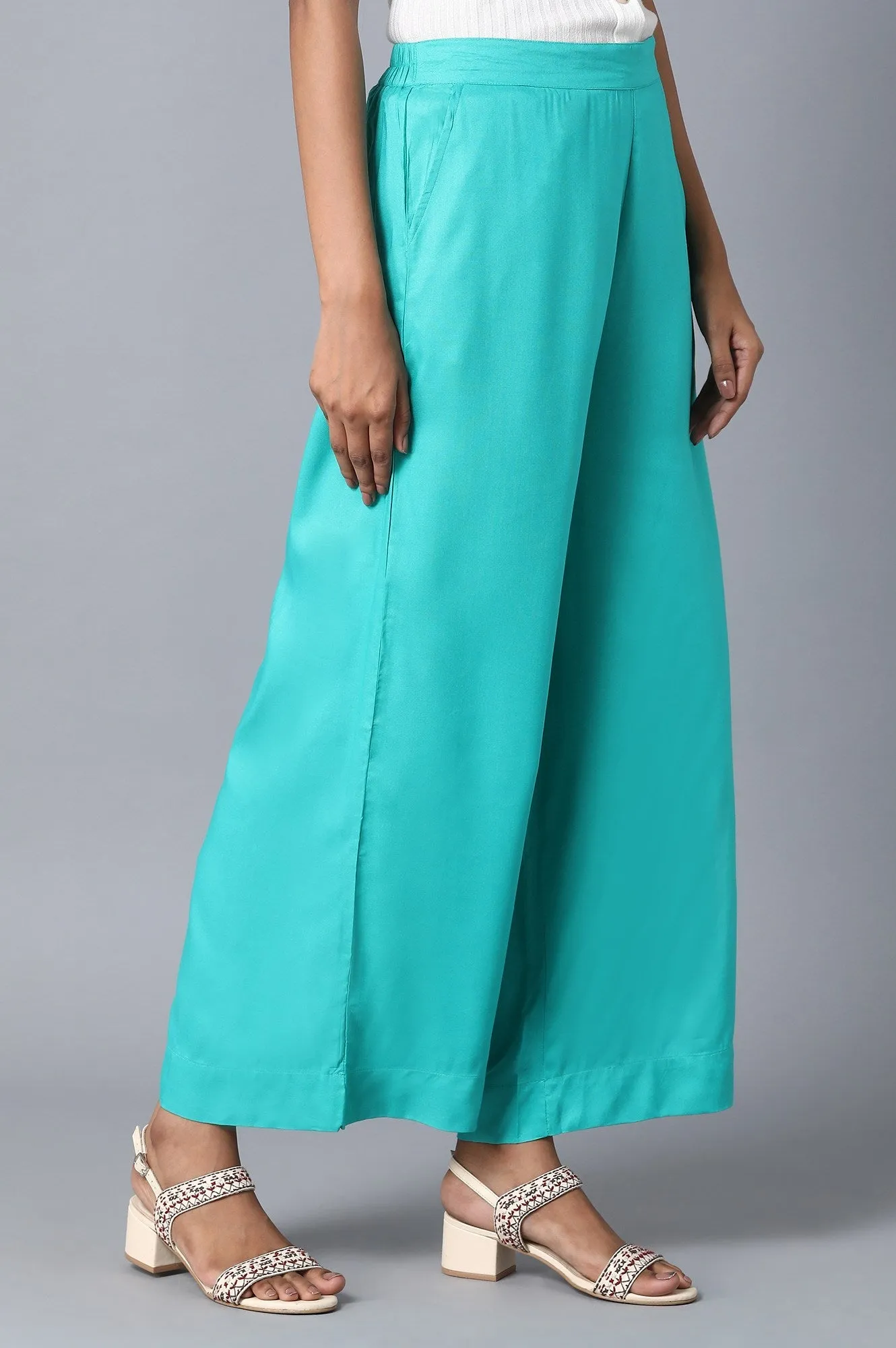 Green Loose Fit Palazzo