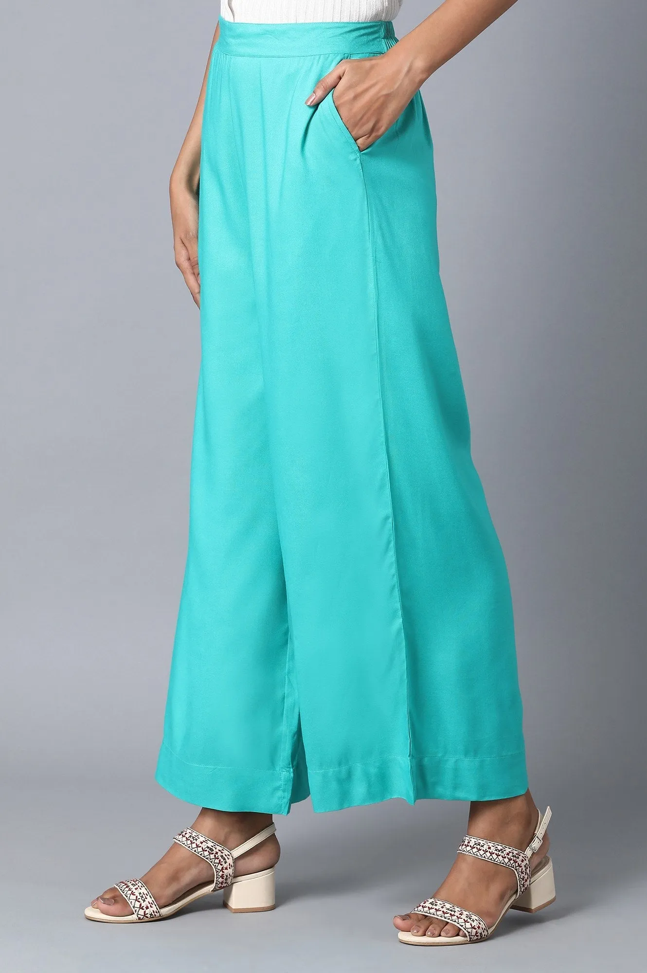 Green Loose Fit Palazzo