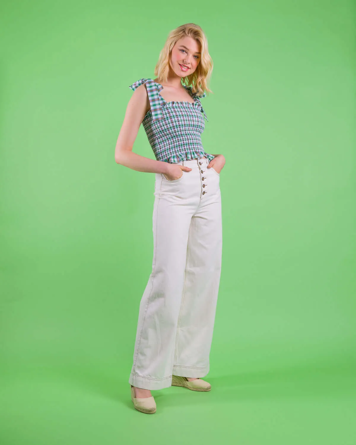 Green Plaid Frankie Top