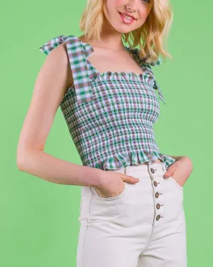 Green Plaid Frankie Top