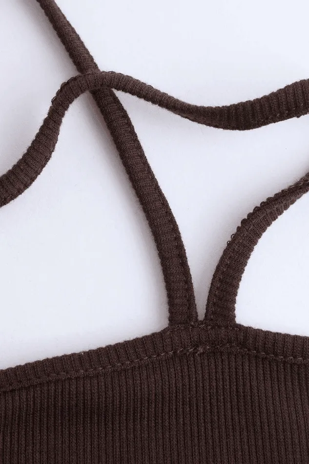 Halter Neck Off The Shoulder Crop Top