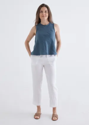 Hazel Linen Top in Deep Teal
