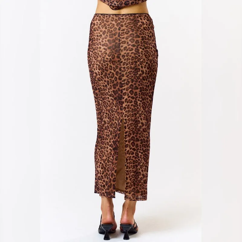 HEAR ME ROAR LEOPARD MAXI SKIRT