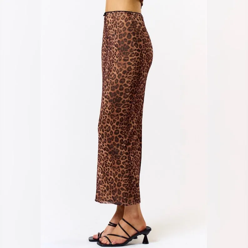 HEAR ME ROAR LEOPARD MAXI SKIRT