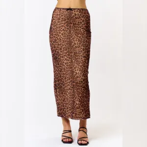HEAR ME ROAR LEOPARD MAXI SKIRT