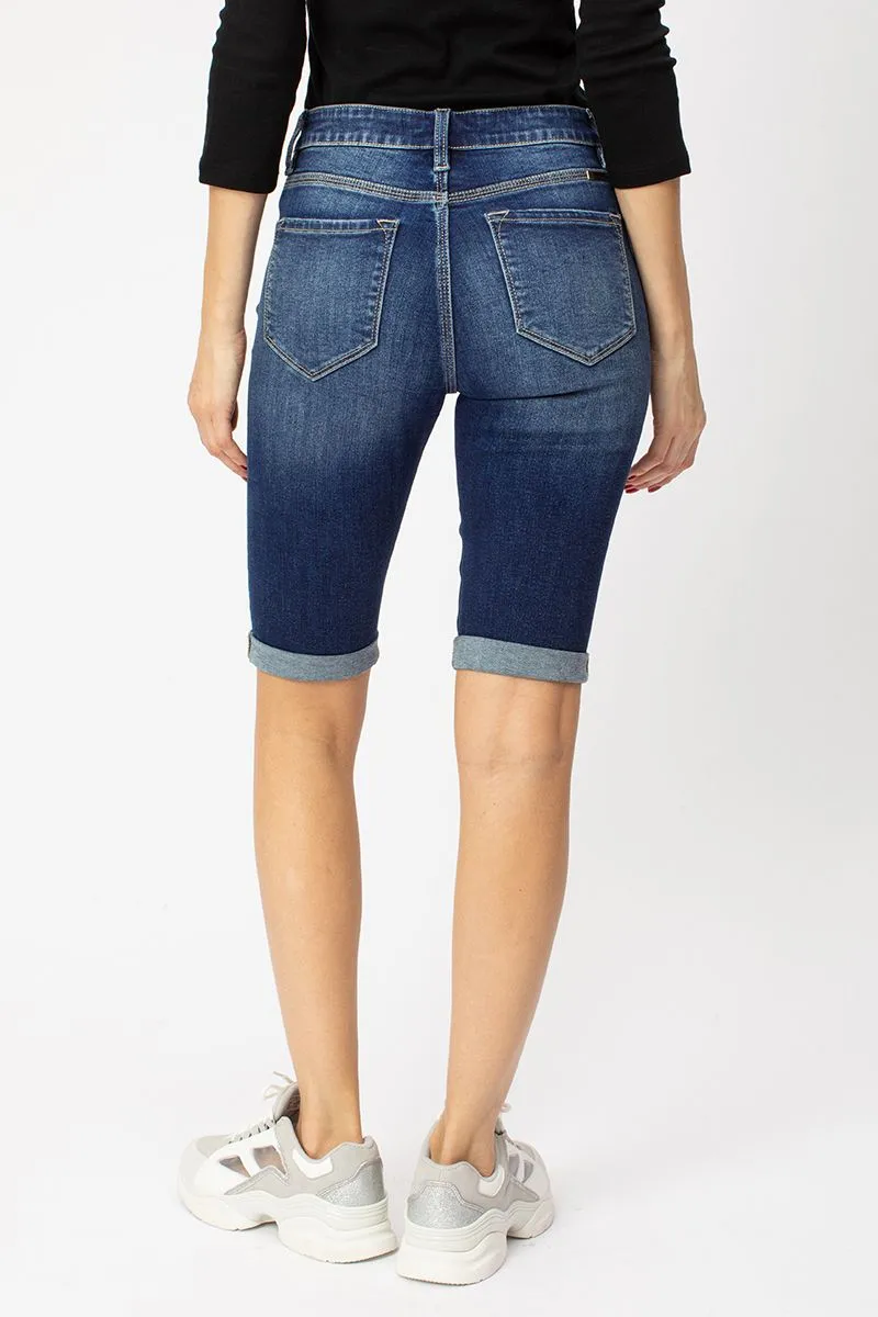 KanCan Karly High Rise Cuff Bermuda Shorts